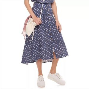 Now + Gen Sonoma floral button front skirt size small